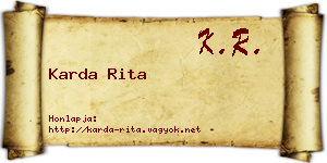 Karda Rita névjegykártya