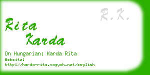 rita karda business card